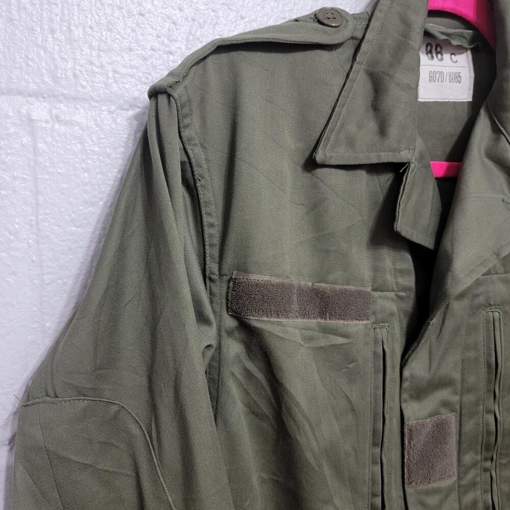 Vintage French Army Field Jacket Canvas Pockets Fits S/M Military - Picture 6 of 10